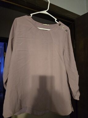 Maurices Dusty Mauve Button-Shoulder Blouse